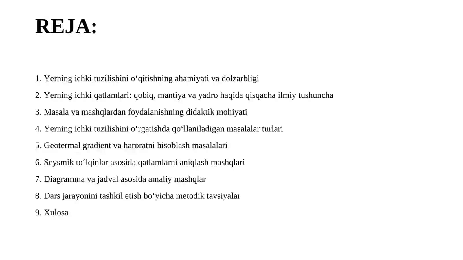 Yerning ichki tuzilishini o‘qitishda masala va mashqlardan foydalanish usuli 2