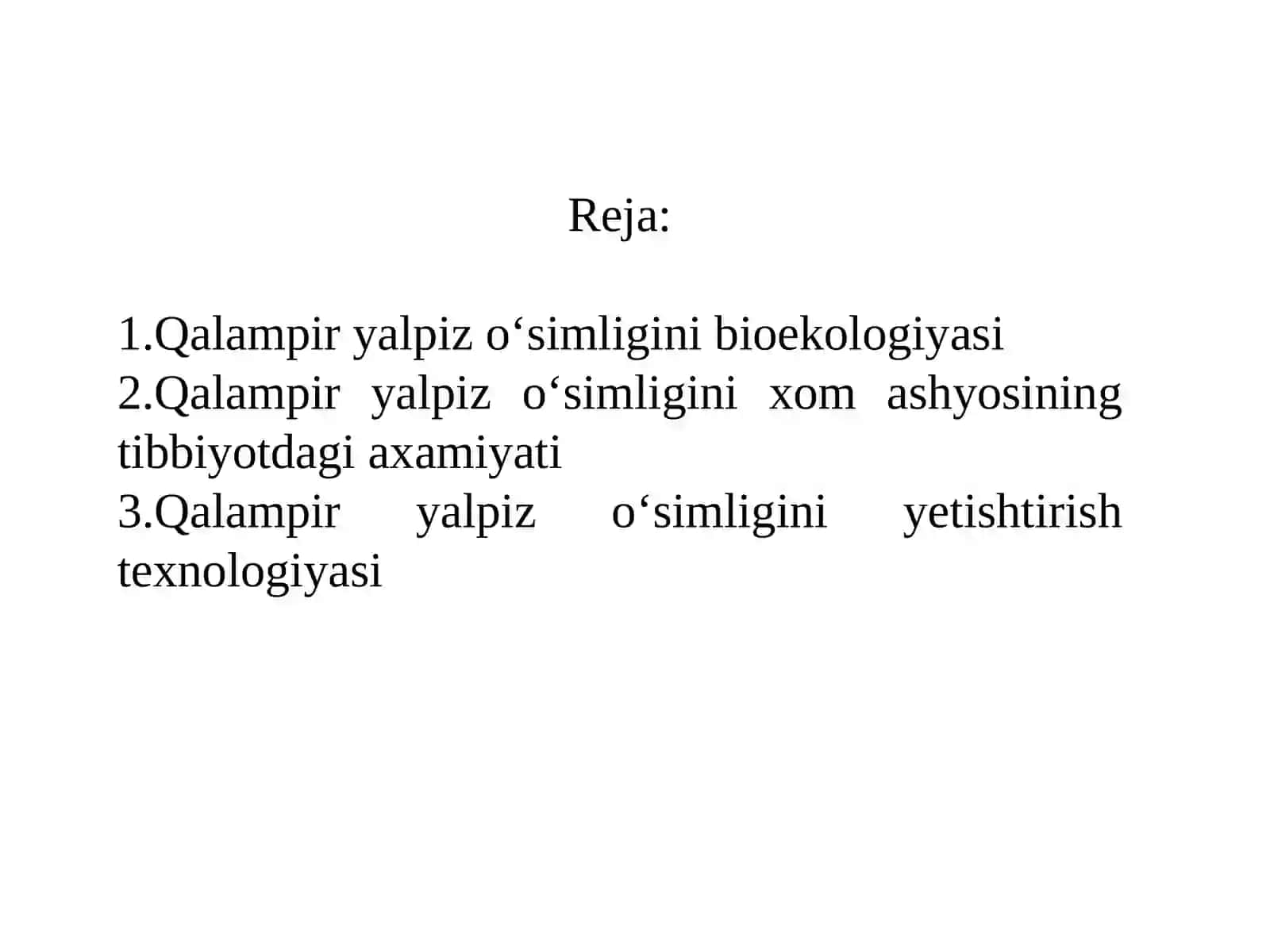 Qalampir yalpizo‘simligini yetishtirish texnologiyasi 2