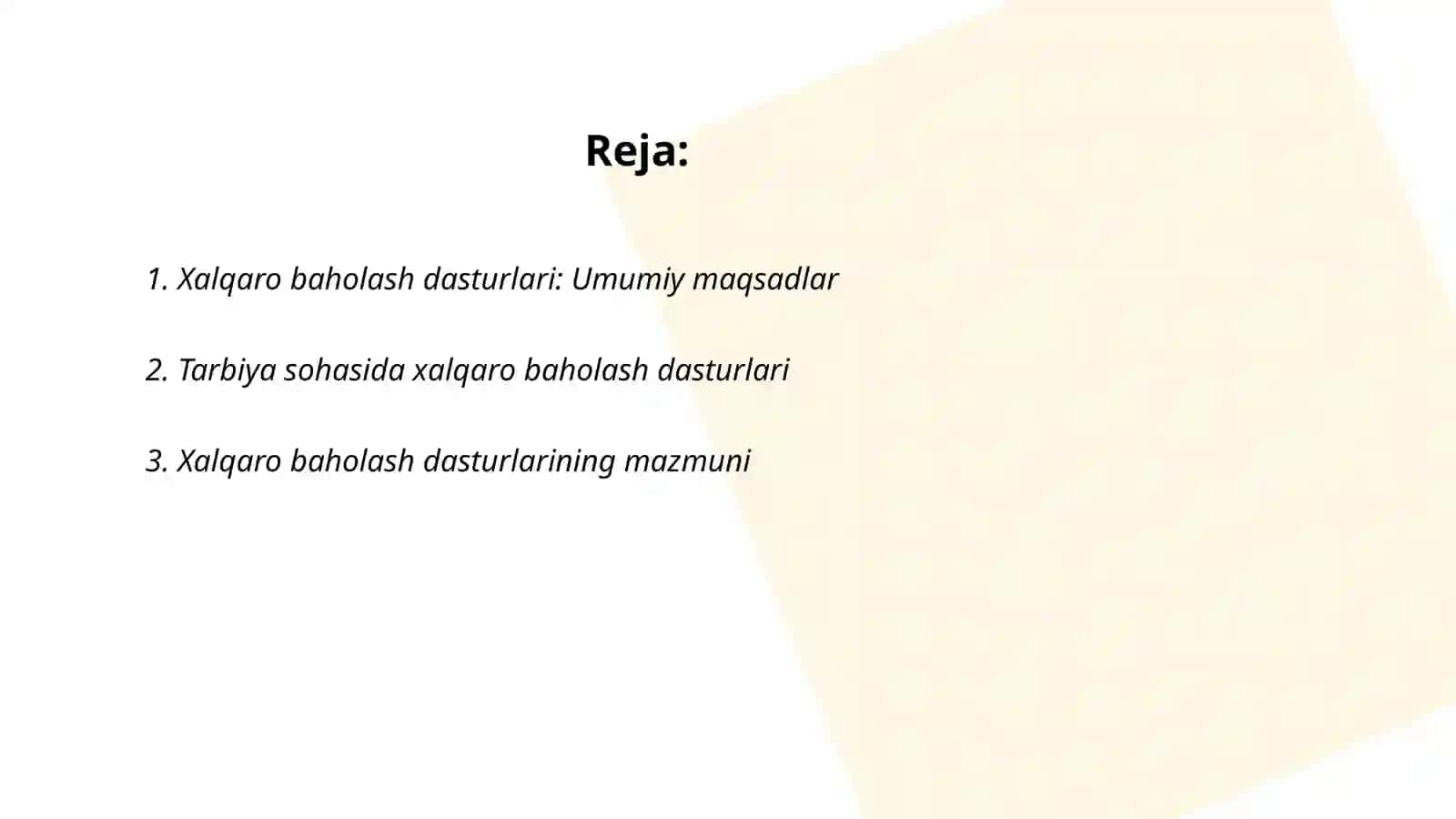 Xalqaro baholash dasturlari 2