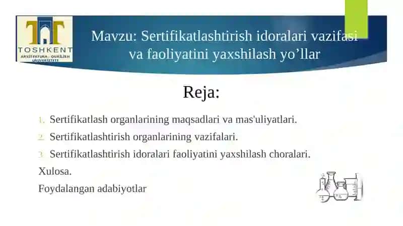 Sertifikatlashtirish idoralari va sinov laboratoriyalari 2