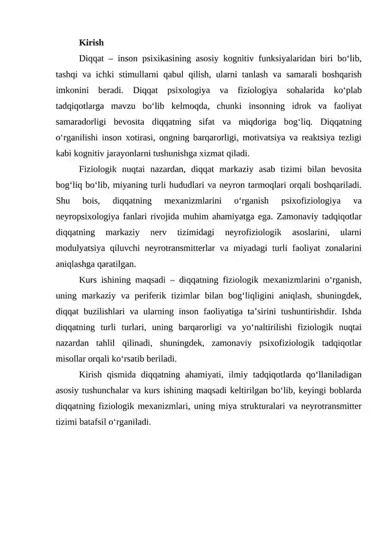 Diqqatning fiziologik mexanizmlari 2
