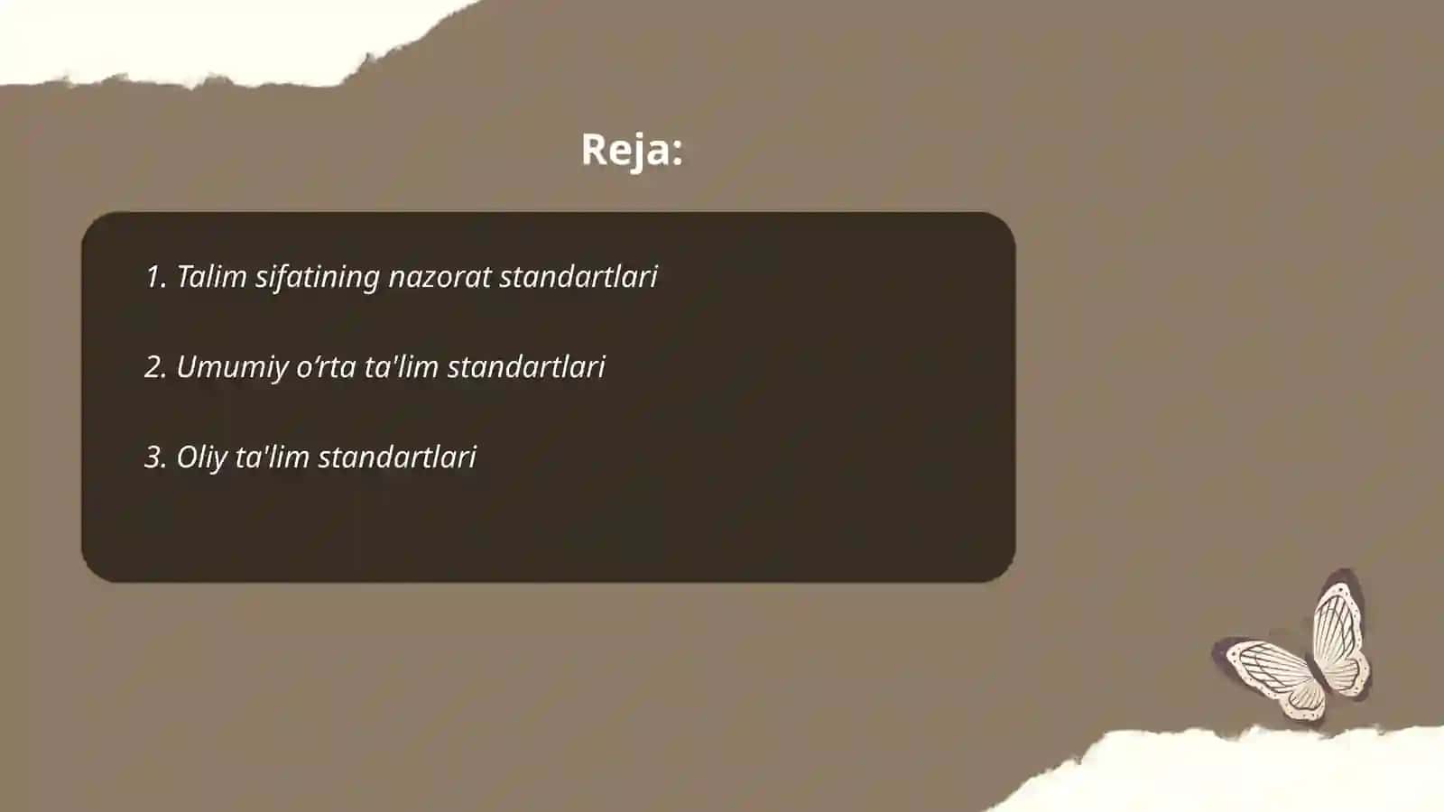 Talim sohasidagi davlat standartlari 2