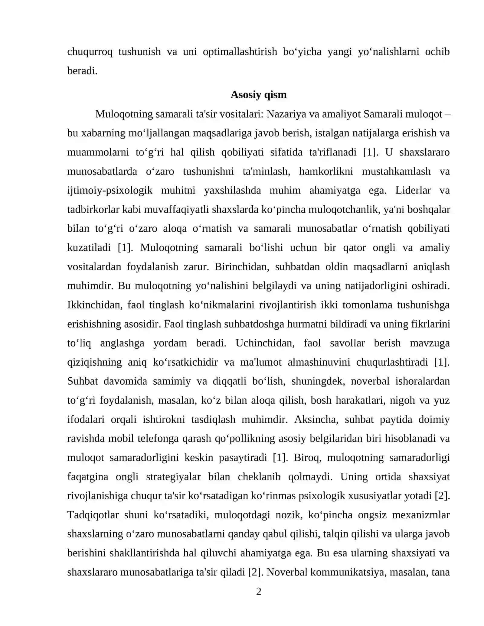 Tezis muloqotning samarali tasir vositalari 2