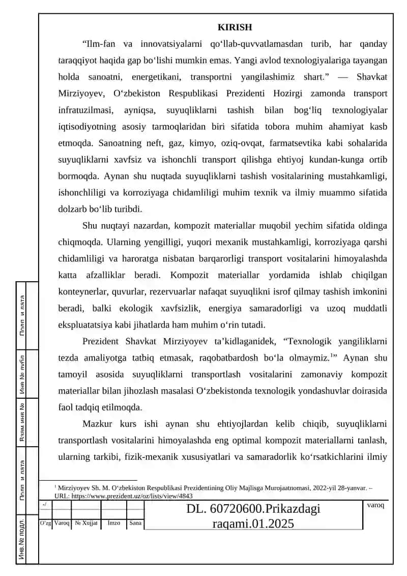 Suyuqliklarni transportlash vositalarini himoyalash usullari va materiallari 2