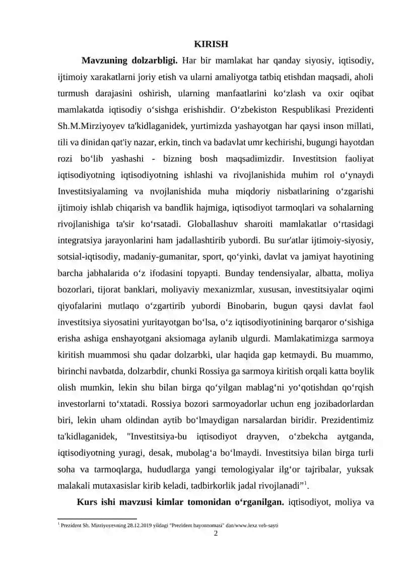 Investitsion Faoliyat Tushunchasi va Uning Oshirishda Tijorat Banklarining Ahamiyati 2