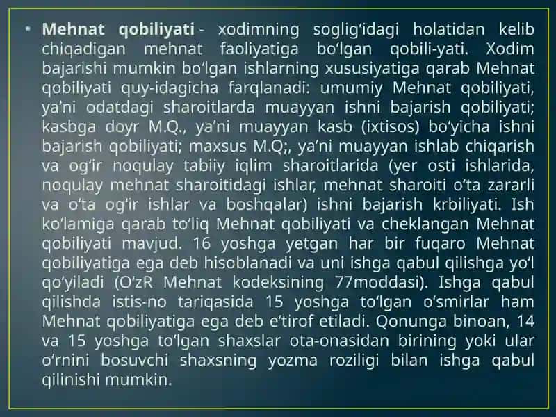 Ishlab chiqarishning sanitariyasi va gigiyenasi meyorlari 2