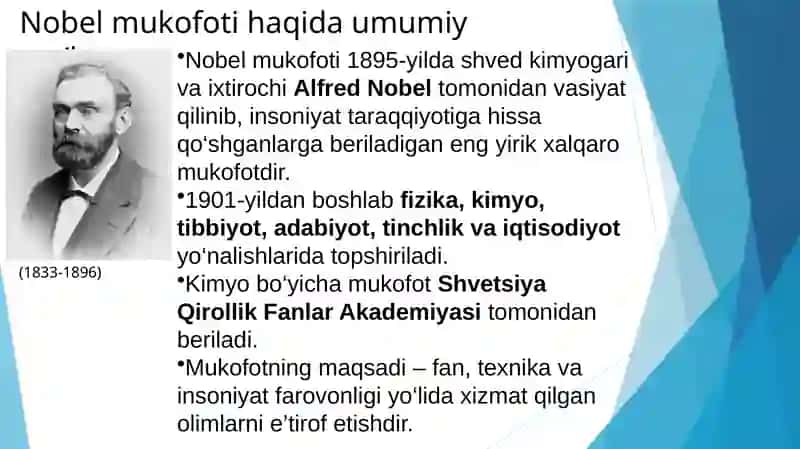 Kimyo sohasida nobel mukofoti sovrundorlari va yutuqlari 2