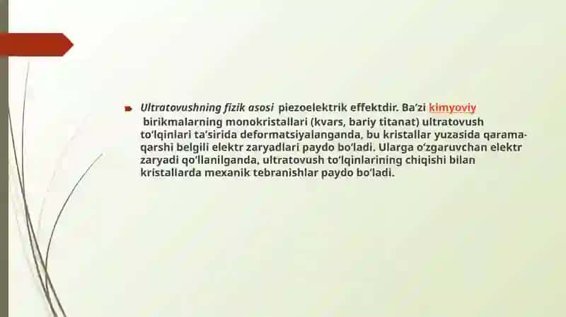 Ultratovushni olish va uni tibbiyotda qo’llash 2