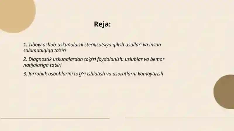 Tibbiy asbob- uskunalardan foydalanish usullari. Tibbiyotni insonlarga ta’siri 2