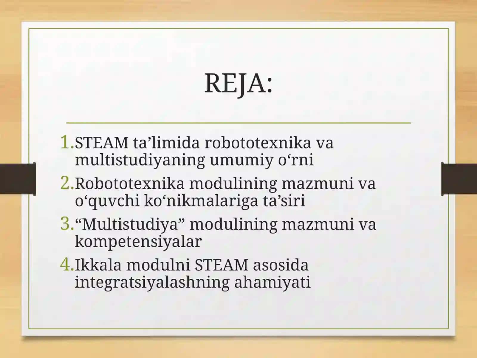 Robototexnika va Multistudiya – STEAM ta’lim moduli sifatida 2