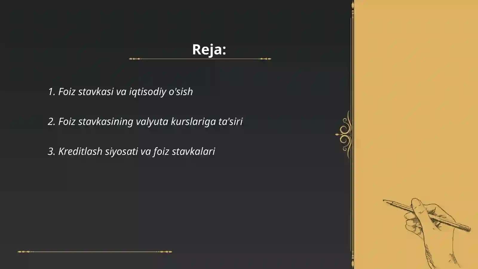 Foiz stavkasiga hisob-kitob pul birligining ta’siri 2