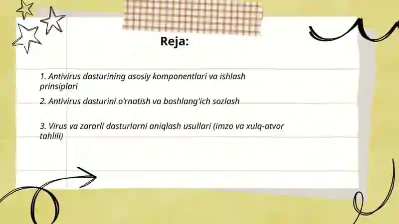 ANTIVIRUS DASRURLARI BILAN ISHLASH 2