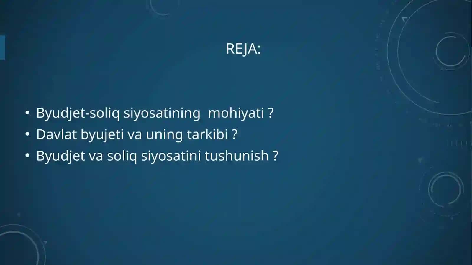 Byudjet-soliq siyosati 2