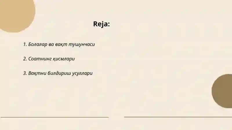 Болаларни соат билан тоништириш 2