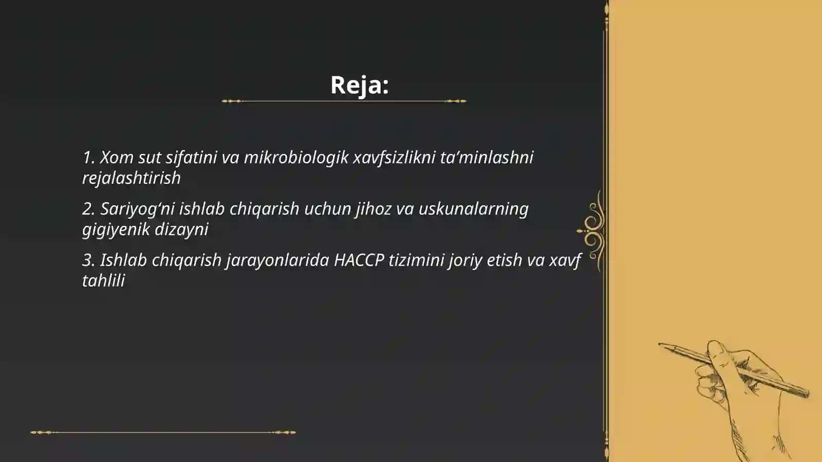 Sariyogʻni ishlab chiqarish uchun texnologik jarayonlar 2