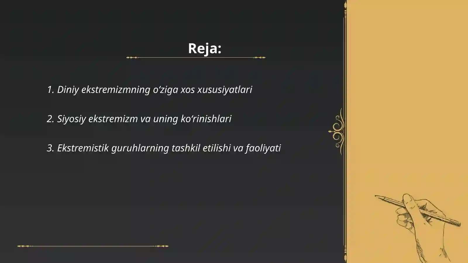 Ekstremizmning koʻrinishlari va namoyon boʻlishi shakillari 2