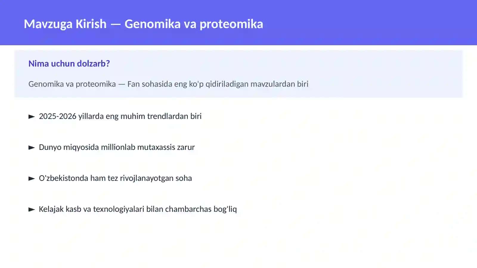 Genomika va proteomika 2