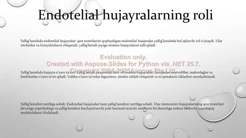 Yallig'Lanish Reaksiyasi Vaqtida Hujayralarning O'Zaro Tasiri 2