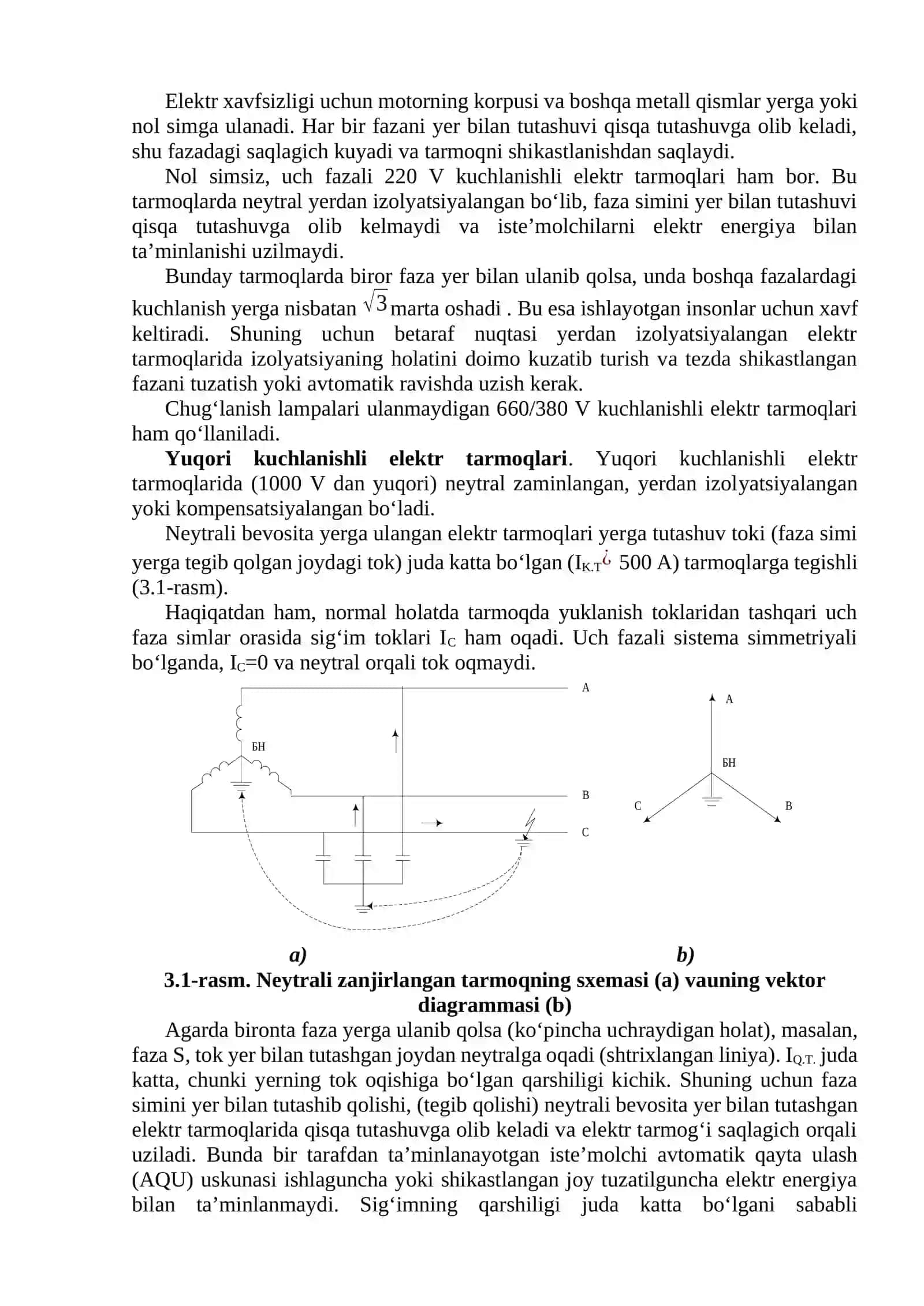 MA’RUZA 3. HAR XIL KUCHLANISHDAGI ELЕKTR TARMOQLARI NЕYTRALINING ISH HOLATI 2