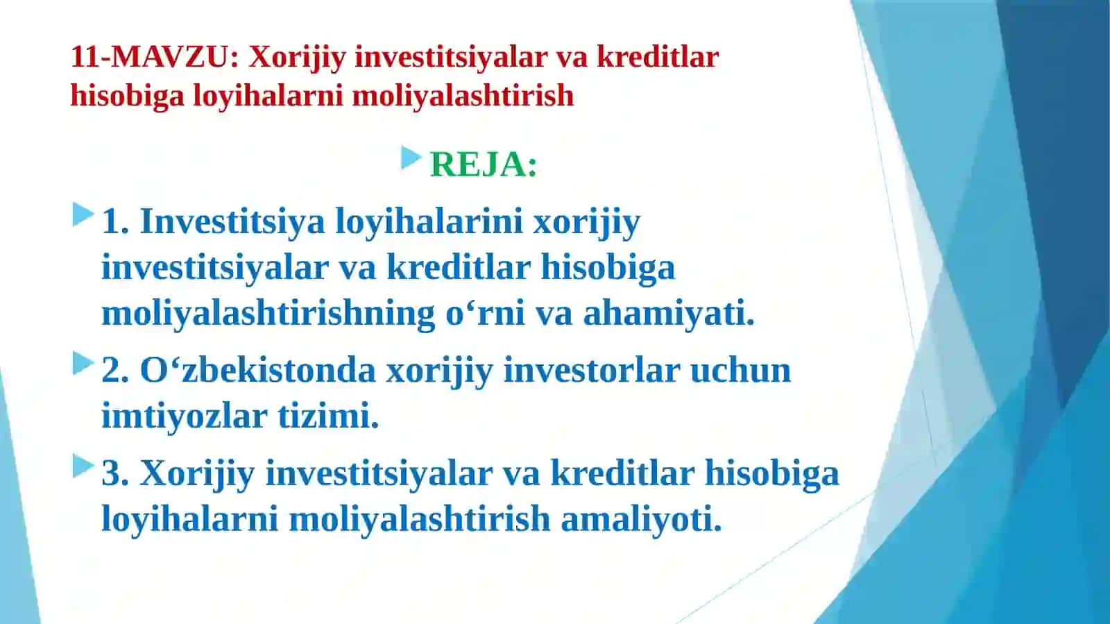 Xorijiy investitsiyalar va kreditlar hisobiga loyihalar 2