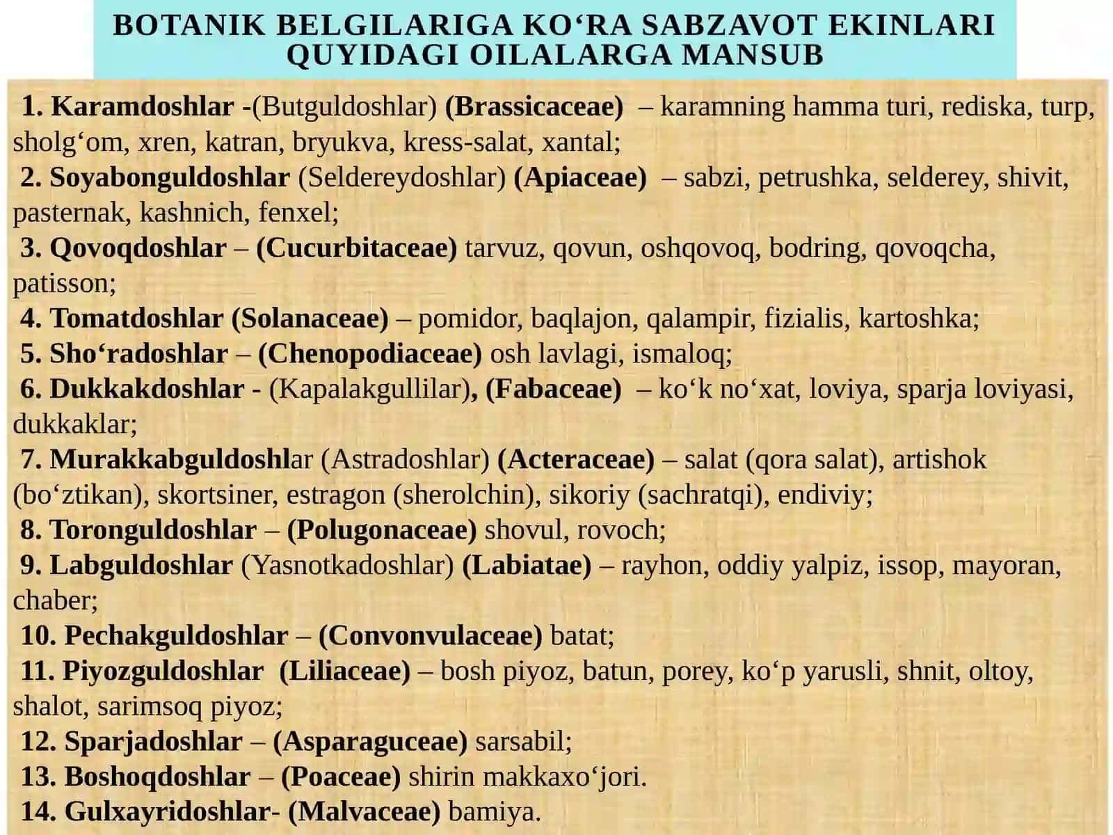 Sabzavot ekinlarini Turli muddatlarda yetishtrishdaqo'llaniladigan navlari xususiyatlari 2