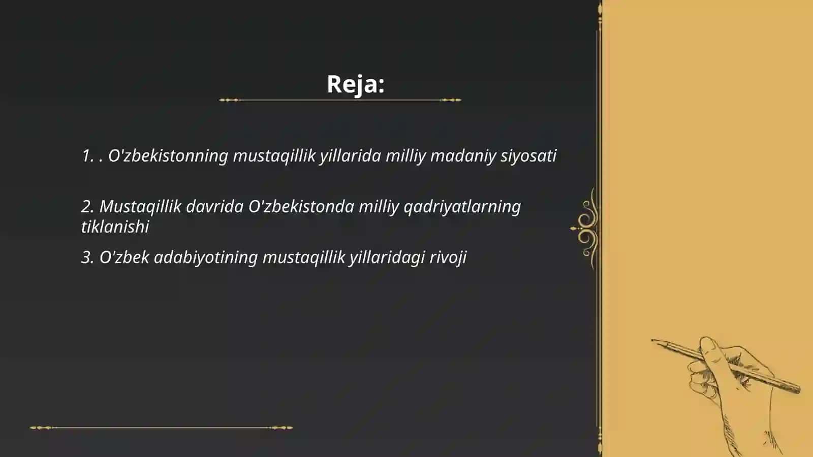O'zbekistondagi ma'naviy va madaniy taraqqiyot 2