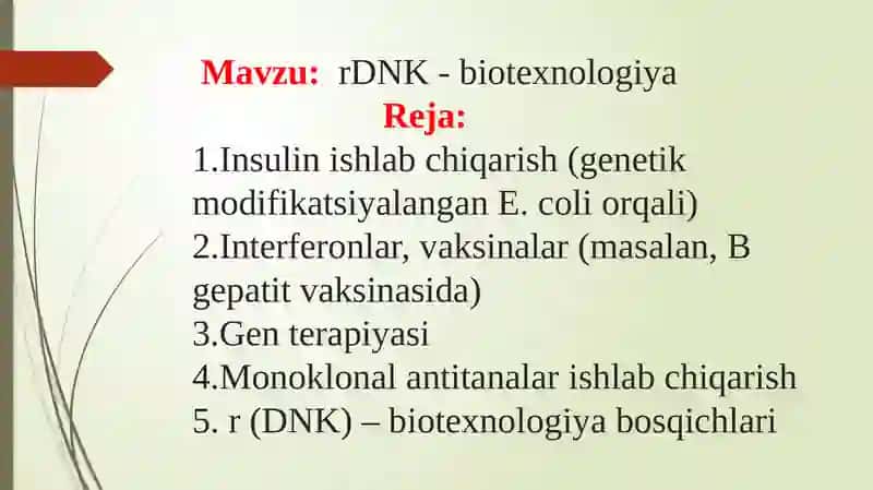 rDNK - biotexnologiya 2