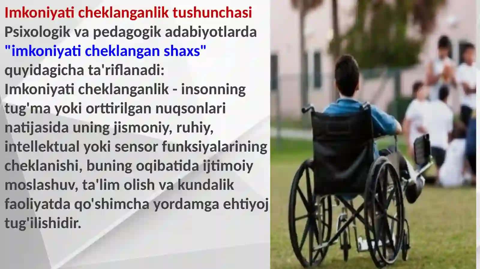 Imkoniyati cheklangan bemorlarning psixologik xususiyatlari. Onkologik bemorlarning psixologik xususiyatlarining o'ziga xosligi 2