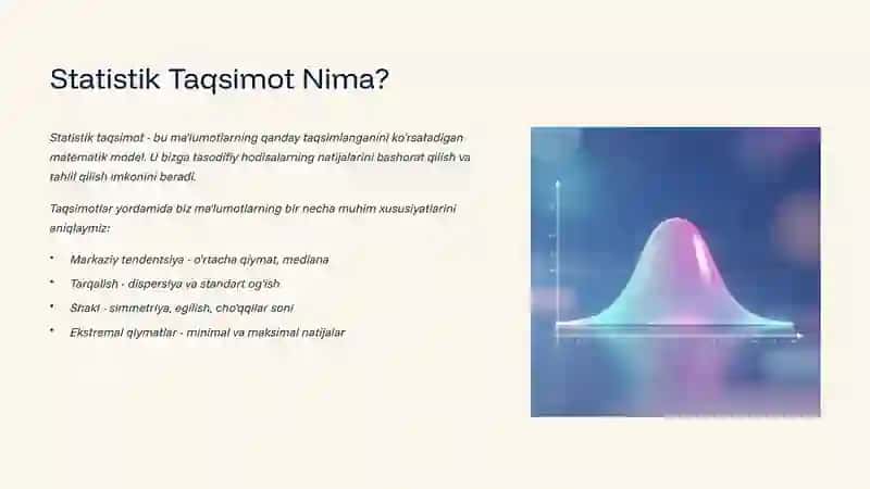 Statistikada Asosiy Taqsimot Turlari 2