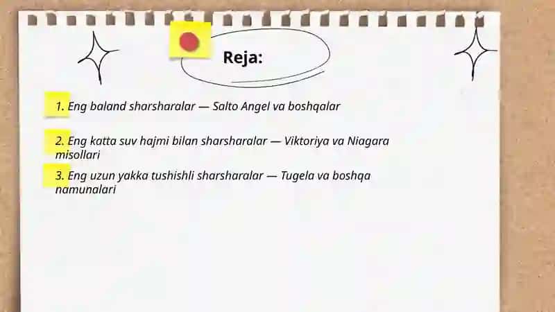 Dunyodagi sharsharalar 2