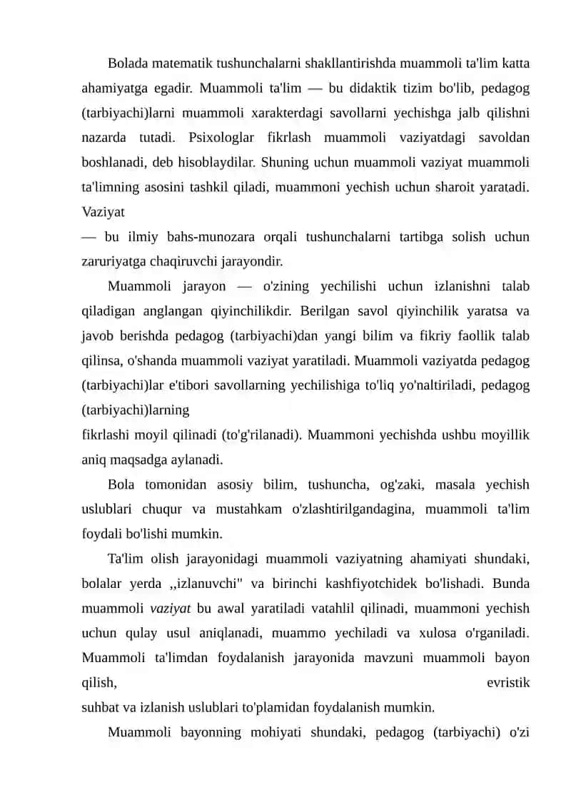 BOLALARDA BOSHLANGʻICH MATEMATIK TUSHUNCHALARNI RIVOJLANTIRISH AHAMIYATI PREDMETI VA VAZIFALARI 2