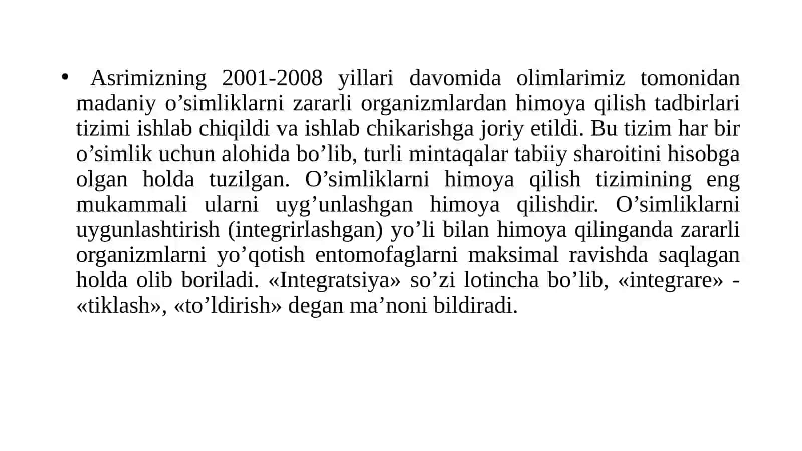 Zararkunandalarga qarshi uyg’unlashgan kurash tizimi 2
