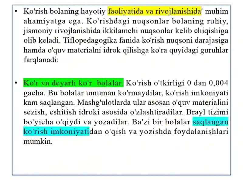 KO’RISHDA NUQSONI BOR BOLALAR 2