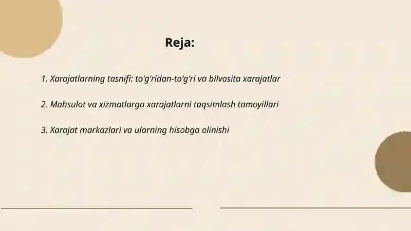 Xarajatlarning tasnifi: to'g'ridan-to'g'ri va bilvosita xarajatlar 2