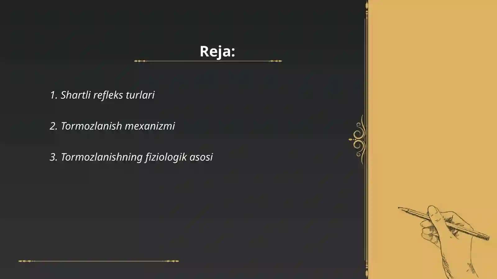 Shartli reflekslarning tormozlanishi 2
