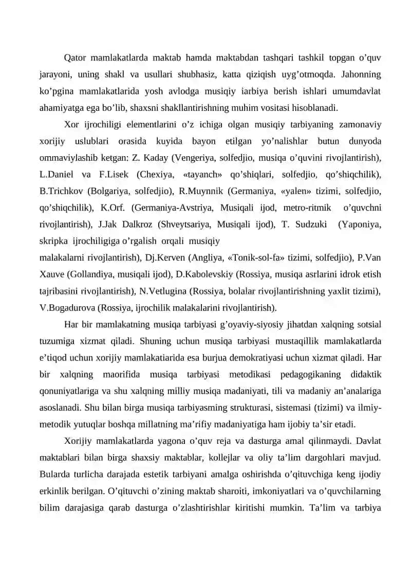 Xorijiy mamlakatlarda Musiqa tarbiyasi tizimi 2