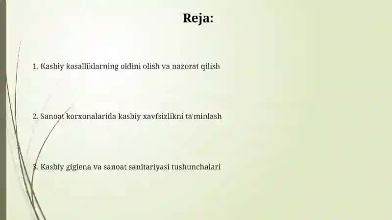 Sanoat korxonalarida mehnat gigiyenasi va ishlab chiqarish sanitariyasi 2
