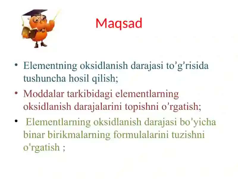 Elementlarning oksidlanish darajasi 2