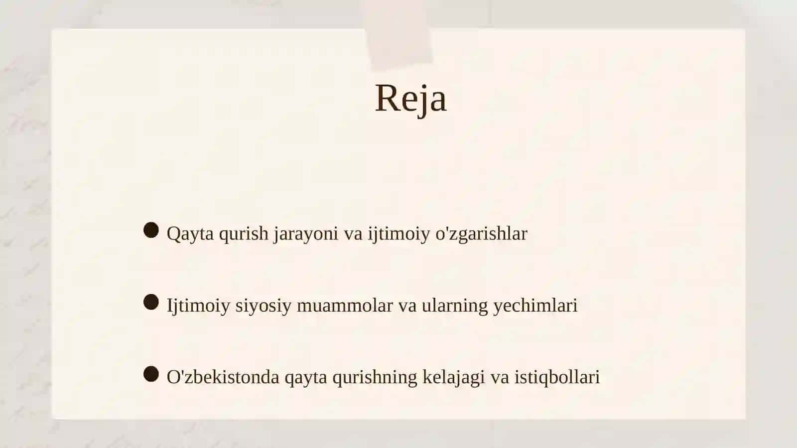 Qayta qurish yillarda Oʻzbekistondagi ijtimoiy siyosiy vaziyat 2