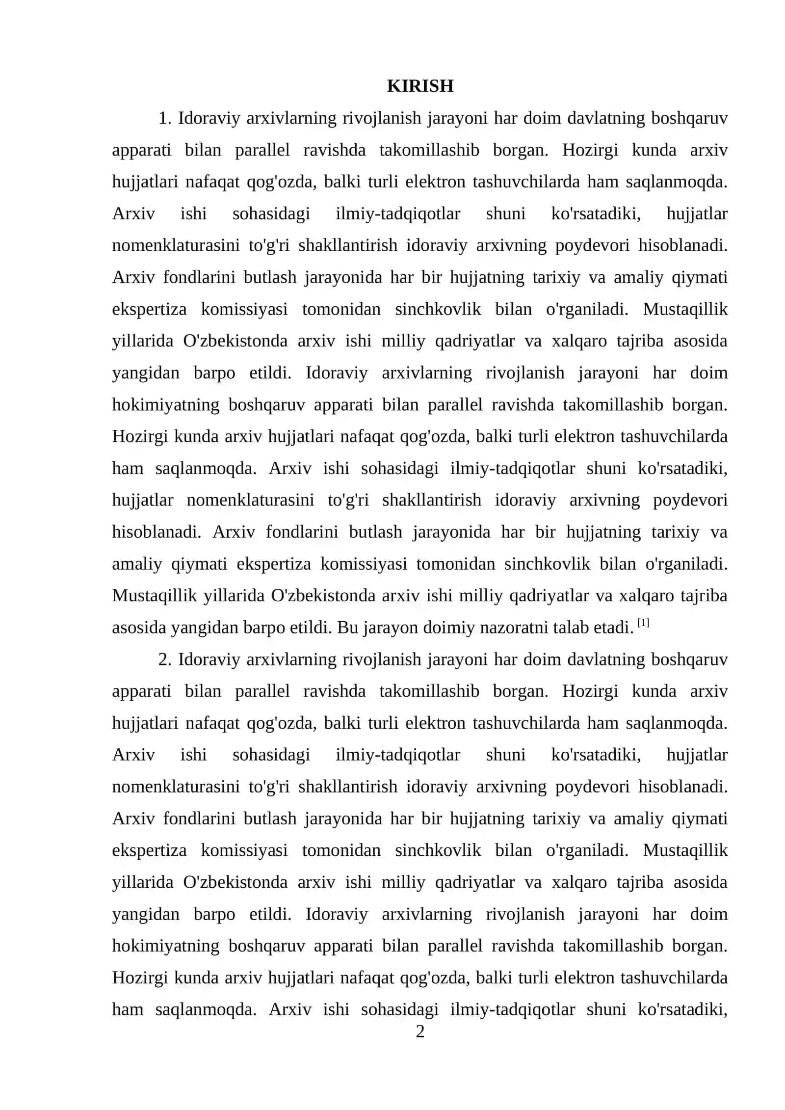 IDORAVIY ARXIVLAR TARIXI VA RIVOJLANISH BOSQICHLARI 2