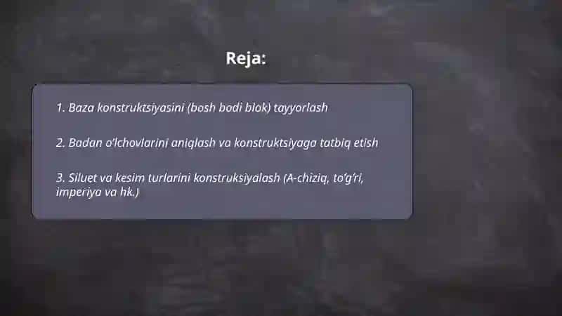 Turli bichimdagi ayollar ko’ylagini konstruksiyalash xususiyatlari 2