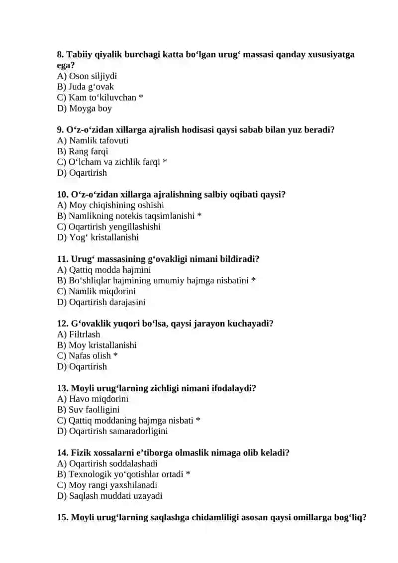 O‘simlik moylari ishlab chiqarish texnologiyasi 2