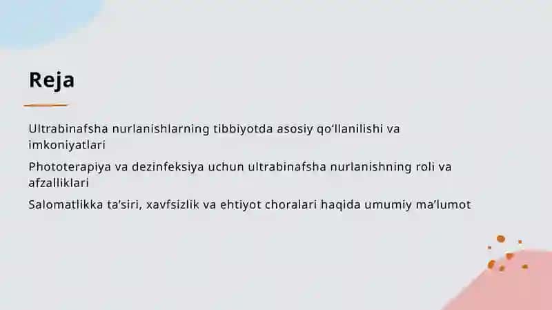 Ultrabinafsha nurlanish. Ultrabinafsha nurlanishlarning tibbiyotda qoʻllanilishi 2