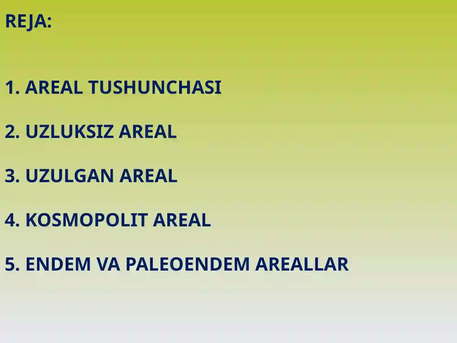 AREAL HAQIDA TA’LIMOT ASOSLARI 2