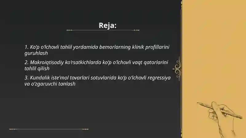 Ko‘p o‘lchovli holat tadqiqotlar 2
