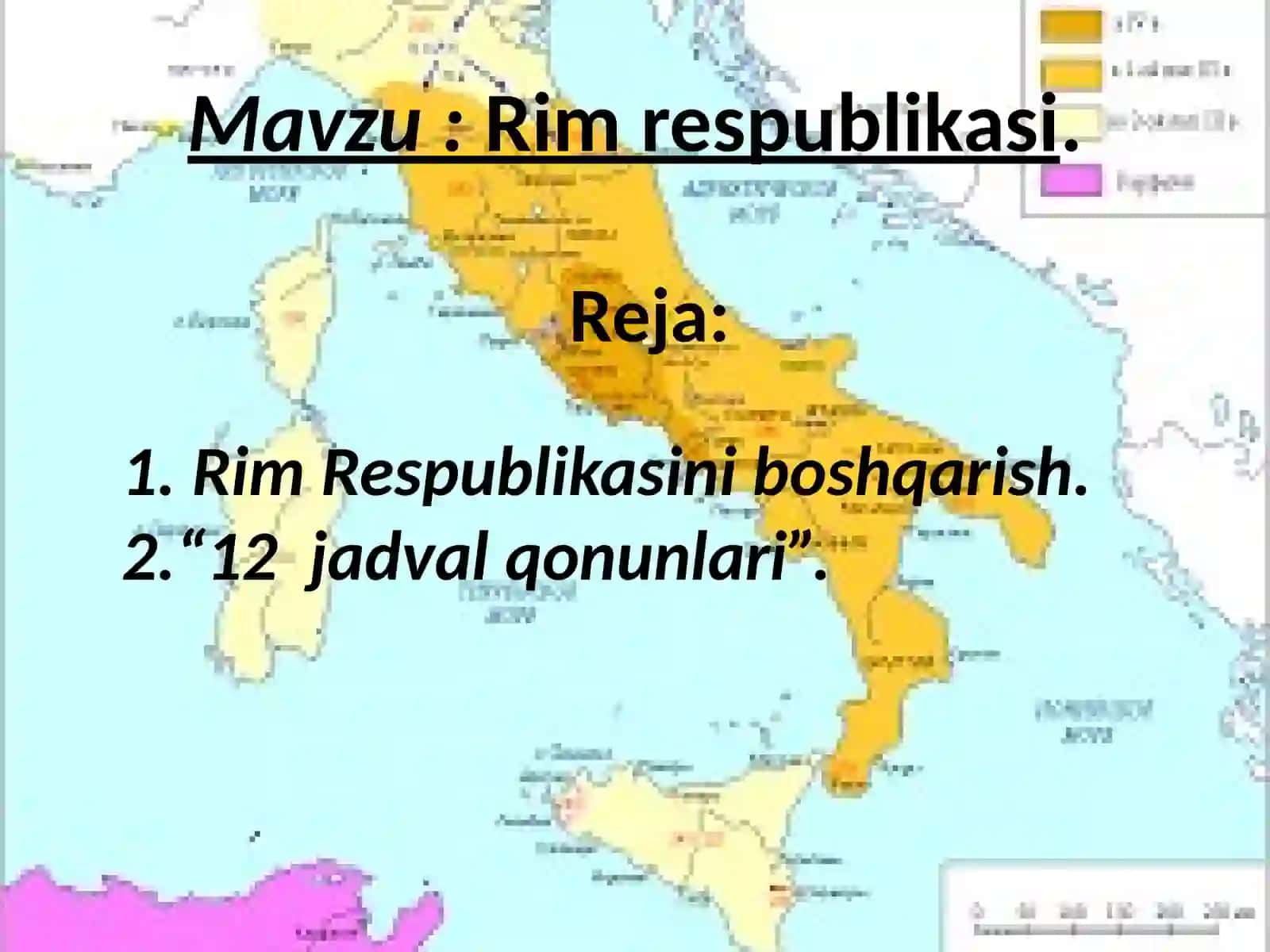 6-sinf Tarix fanidan Rim respublikasi mavzuda dars taqdimot 2
