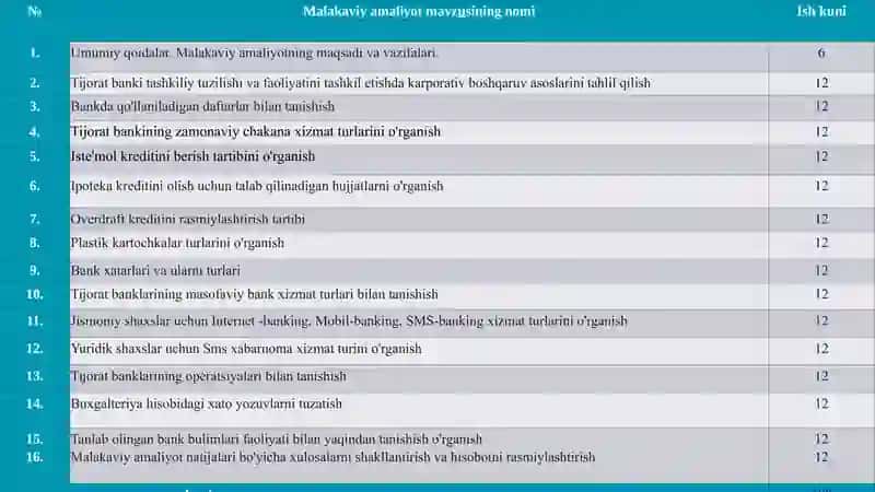Malakaviy Amaliyot Hisoboti. SQB BANK boʻyicha 2