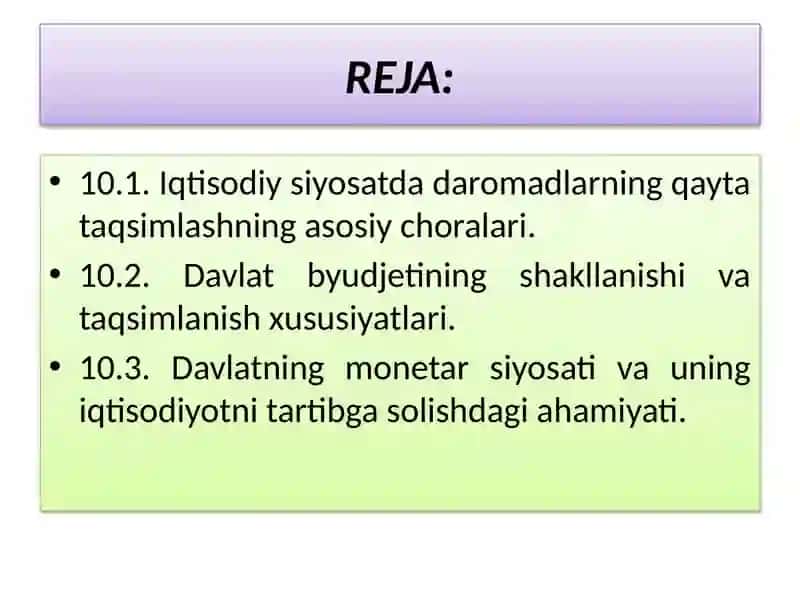 BOZOR IQTISODIYOTI SHAROITIDA DAROMADLARNITAQSIMLASH 2
