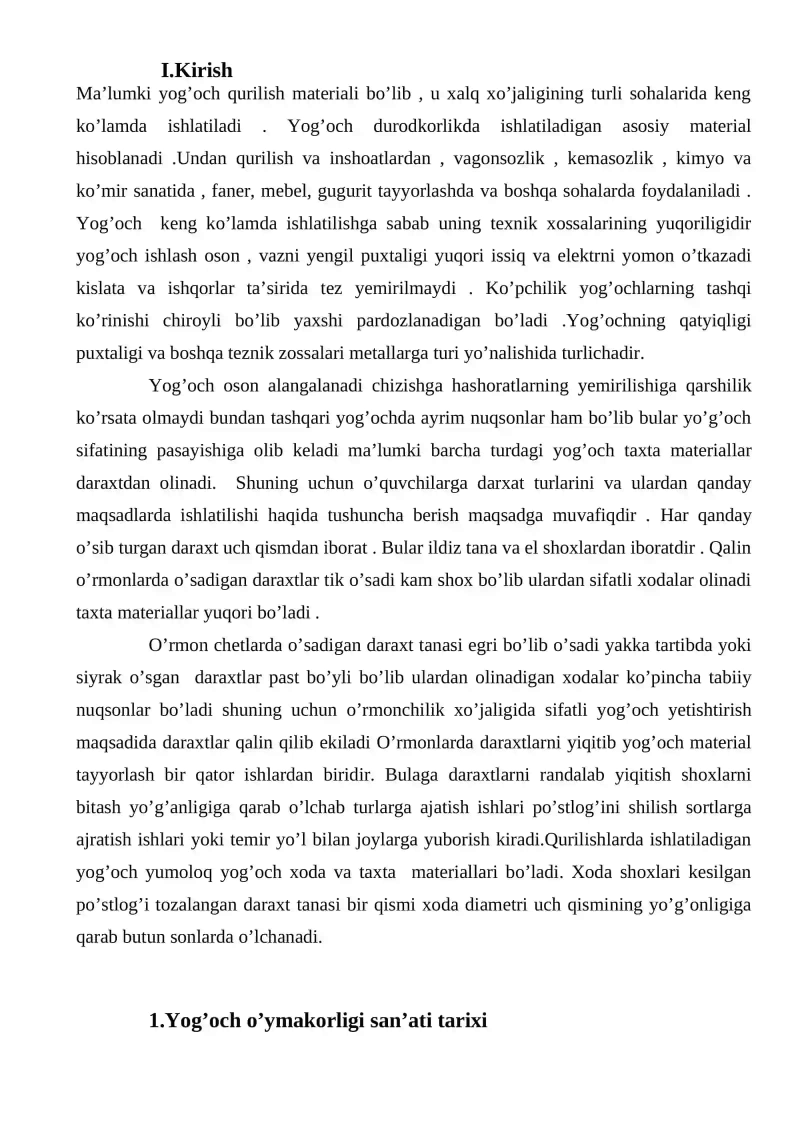 Yog’och o’ymakorligi san`ati uning o’ziga xos hususiyatlari 2