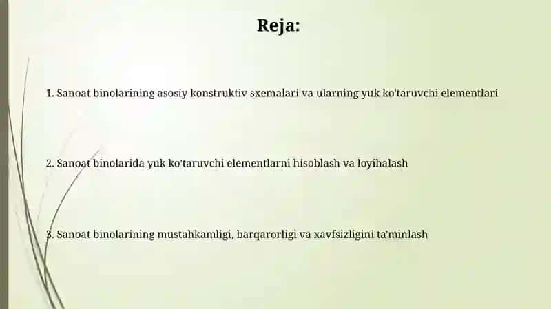Sanoat binolari konstruktiv sxemalarining asosiy elementlari 2